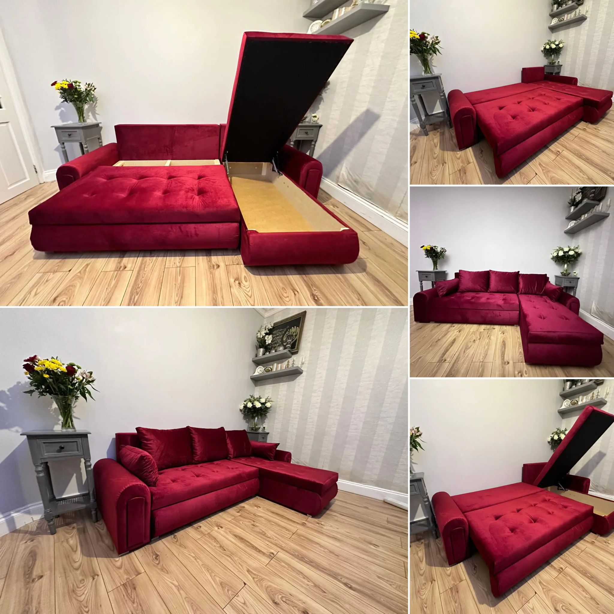Maroon Modern Sofabed